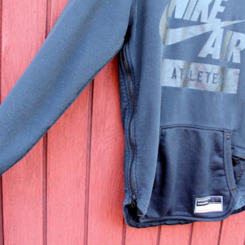 NIKE AIR | Black Unisex Hoodie Pullover Slim Fit Sweatshirt Side Zip Athletic S - Picture 5 of 14